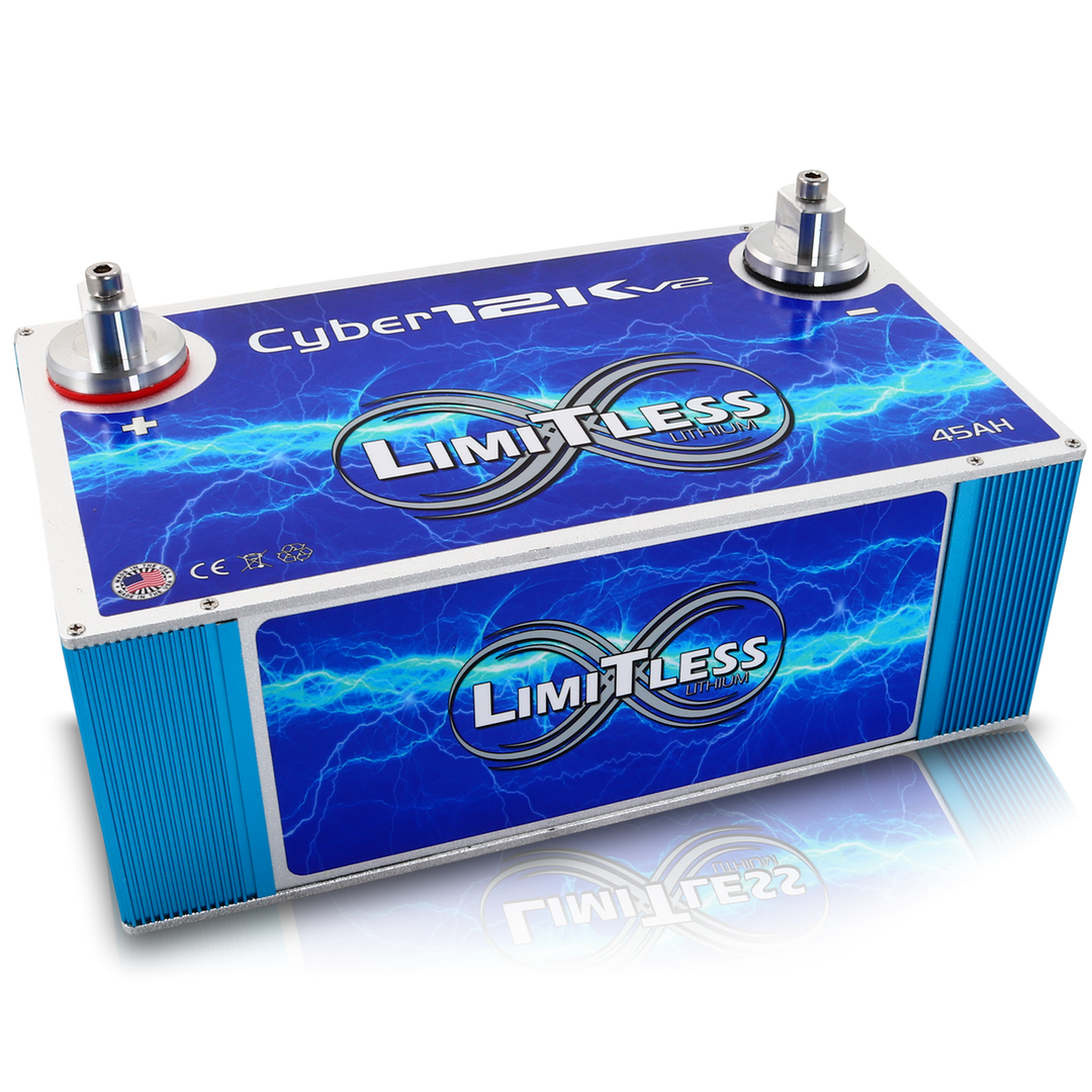 Limitless Lithium Cyber 12K V2 45Ah 12V LiFePO4 Car Audio Battery