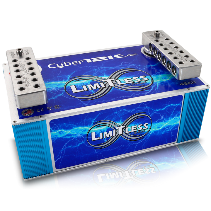 Limitless Lithium Cyber 12K V2 45Ah 12V LiFePO4 Car Audio Battery (2)