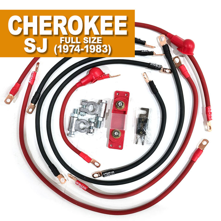 Jeep Cherokee Full Size SJ Big 7 Battery Cable Kit (1974-1983)