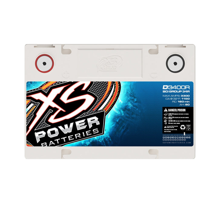 XS Power D3400R Group 34R 12V AGM Car Audio Battery