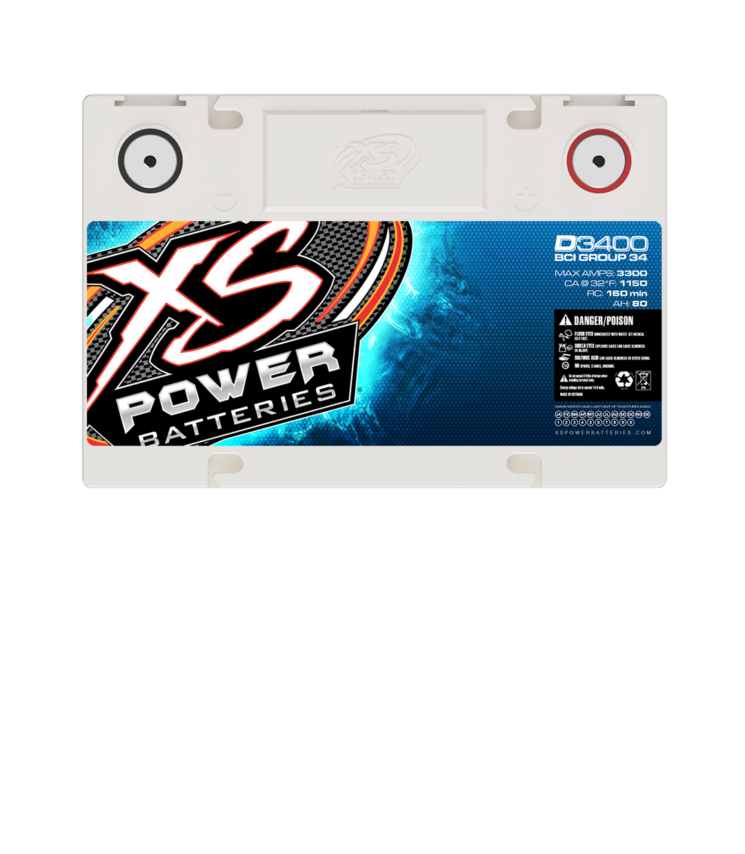 XS Power D3400 Group 34 12V AGM Car Audio Battery