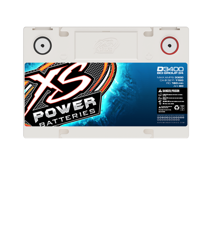 XS Power D3400 Group 34 12V AGM Car Audio Battery