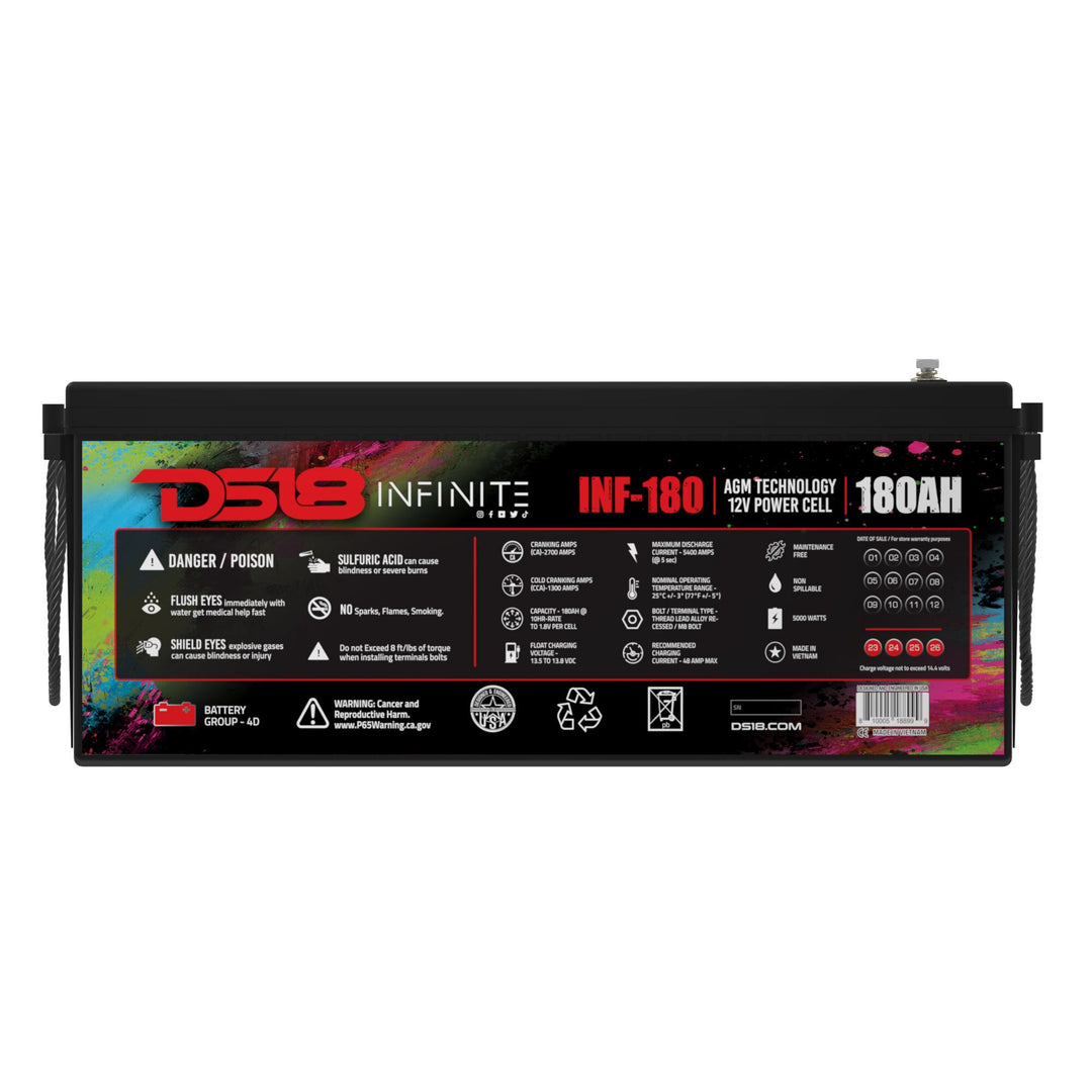 INFINITE 180 AH AGM Power Cell 12 Volt Battery