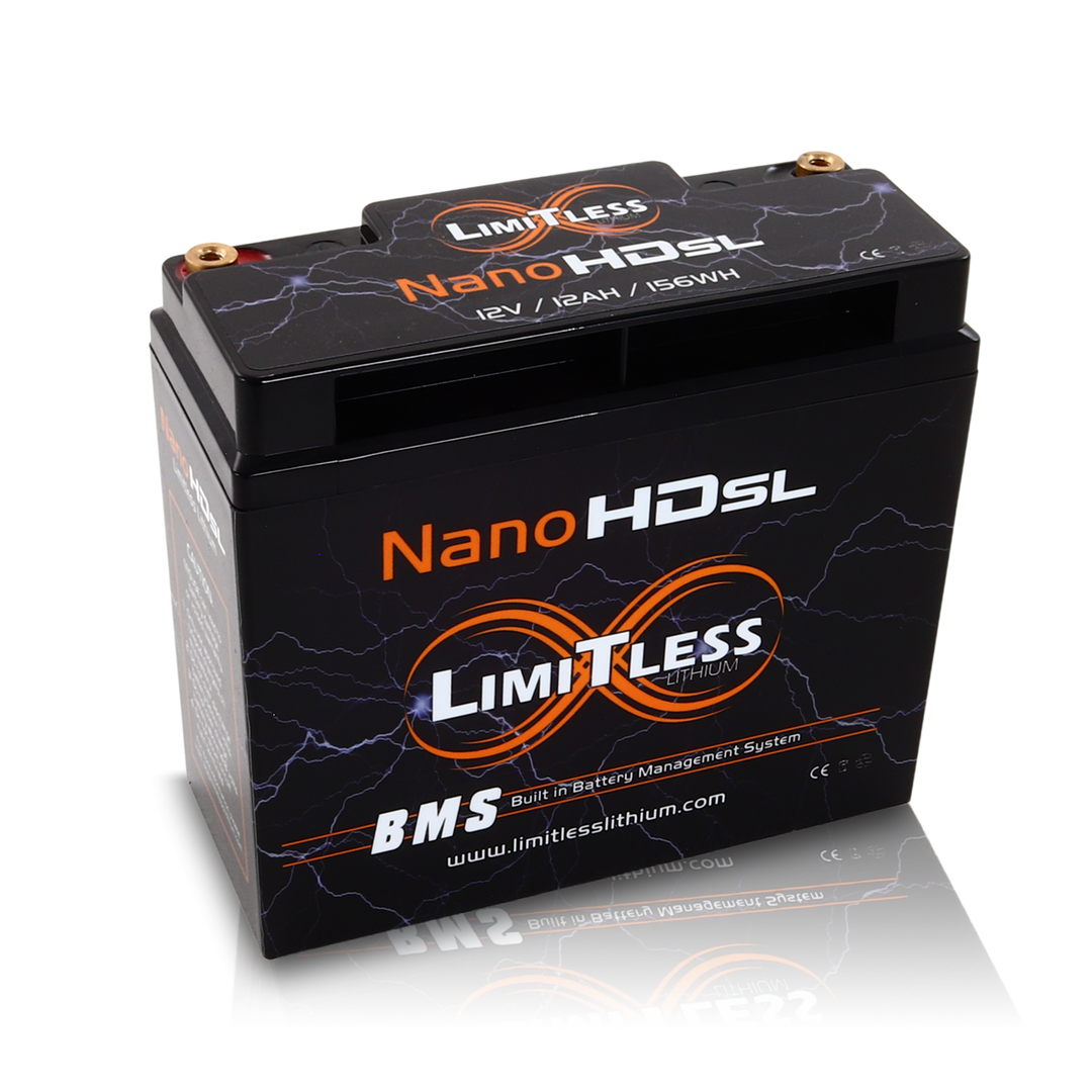 Limitless Lithium Nano-HD SL 12Ah LiFePO4 Powersports Battery BCI 20