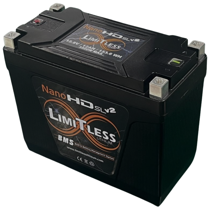 Limitless Lithium Nano-HD SLv2 12Ah LiFePO4 Powersports Battery BCI 20 + 3.5A Maintainer (4)