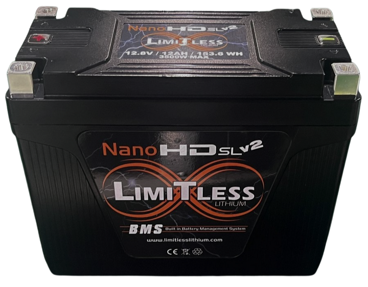 Limitless Lithium Nano-HD SLv2 12Ah LiFePO4 Powersports Battery BCI 20 + 3.5A Maintainer