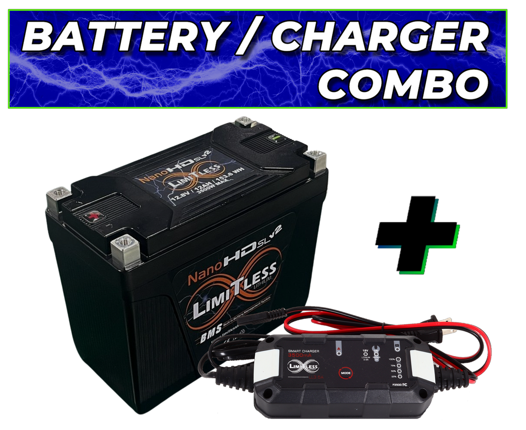 Limitless Lithium Nano-HD SLv2 12Ah LiFePO4 Powersports Battery BCI 20 + 3.5A Maintainer (6)