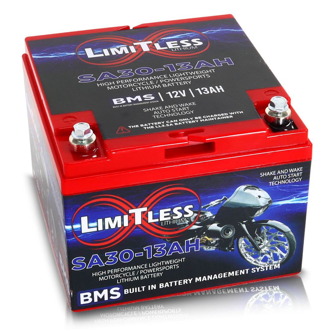 Limitless Lithium Shake Awake 13Ah 12V LiFePO4 Smart Motorcycle Battery (Case 30)