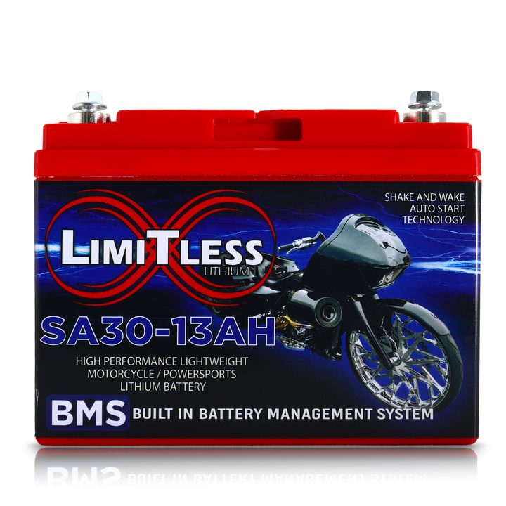 Limitless Lithium Shake Awake 13Ah 12V LiFePO4 Smart Motorcycle Battery (Case 30) (2)