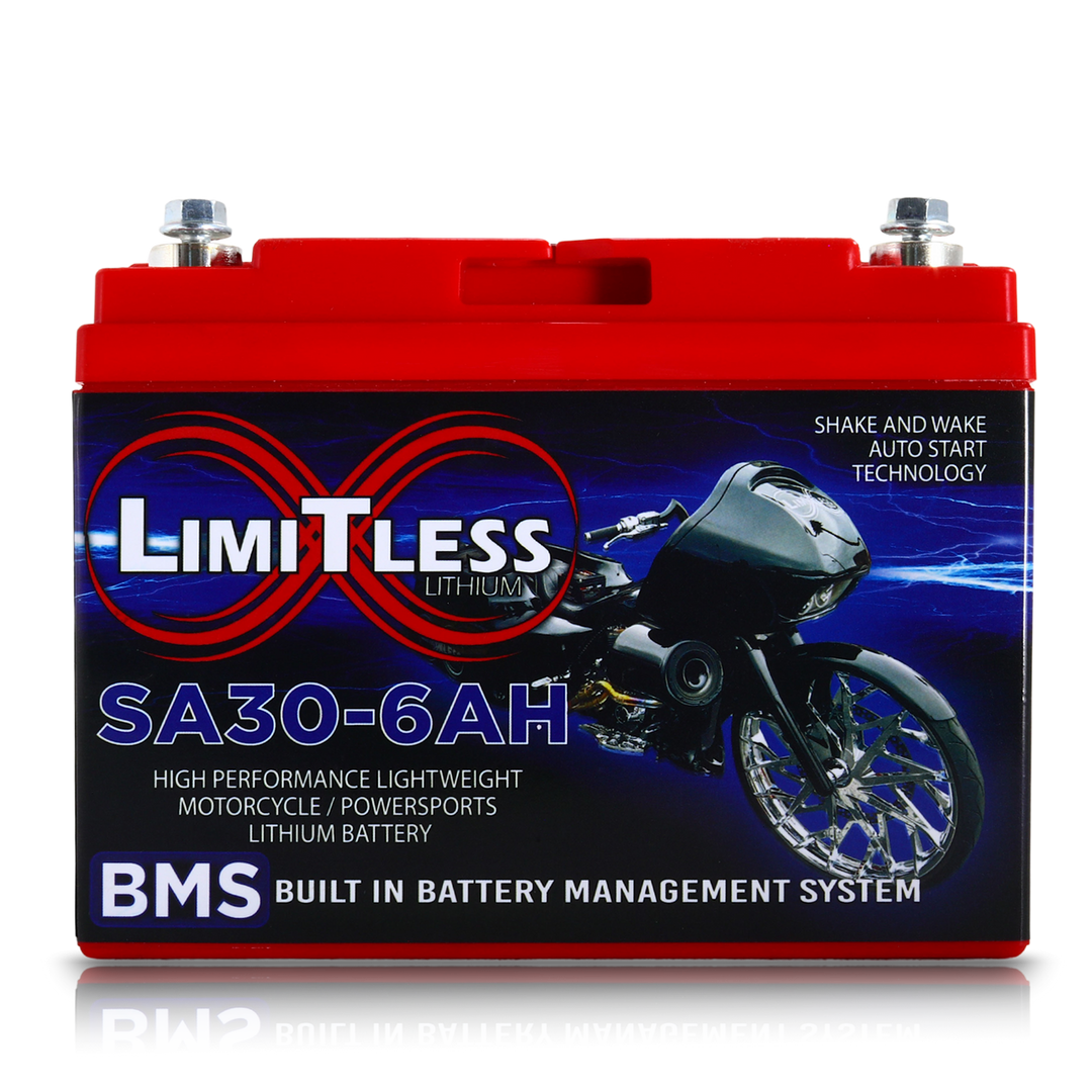 Limitless Lithium Shake Awake 6Ah 12V LiFePO4 Smart Motorcycle Battery (Case 30) (2)