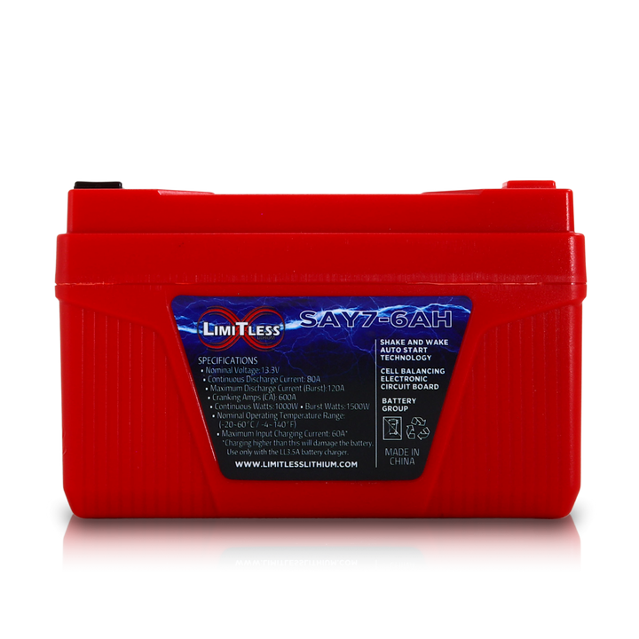 Limitless Lithium Shake Awake 6Ah 12V LiFePO4 Smart Motorcycle Battery (Case Y7) (3)