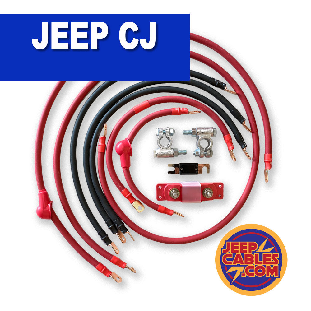Jeep CJ Big 7 Battery Cable Kit (CJ-2A/CJ-3A/CJ-5/CJ-7)