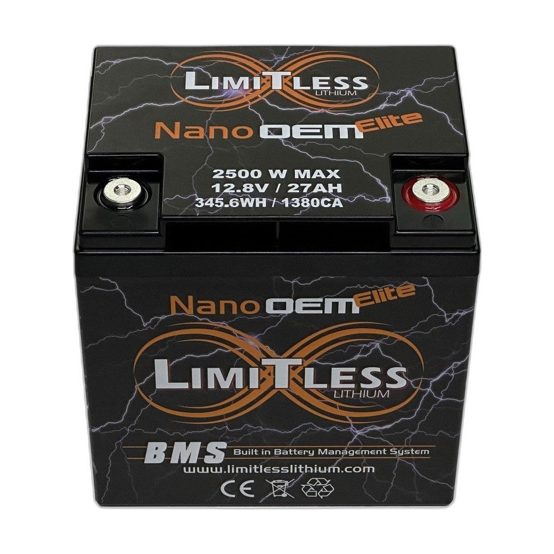 Limitless Lithium Nano-OEM Elite 27Ah LiFePO4 Powersports Battery