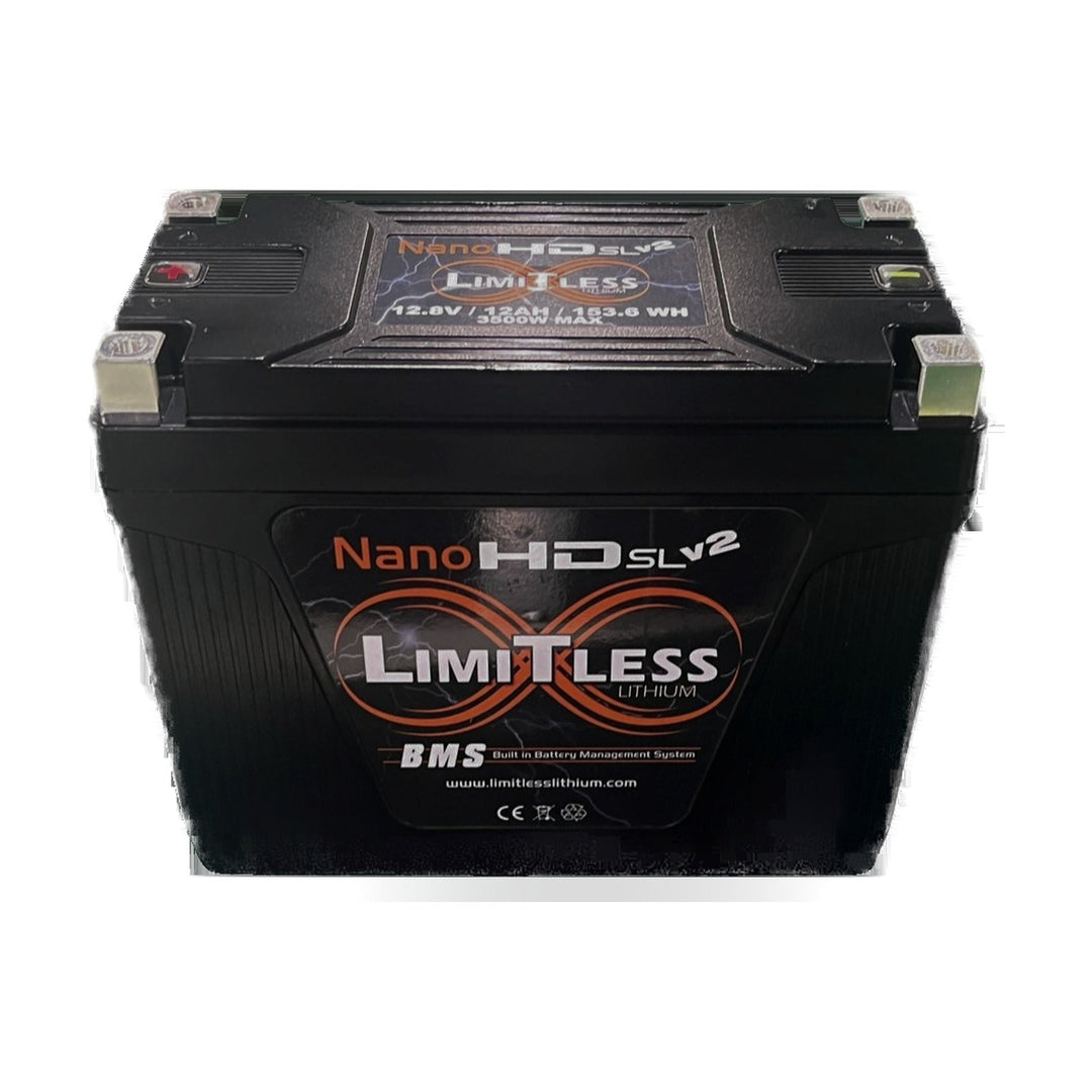 Limitless Lithium Nano-HD SLv2 12Ah LiFePO4 Powersports Battery BCI 20 + 3.5A Maintainer