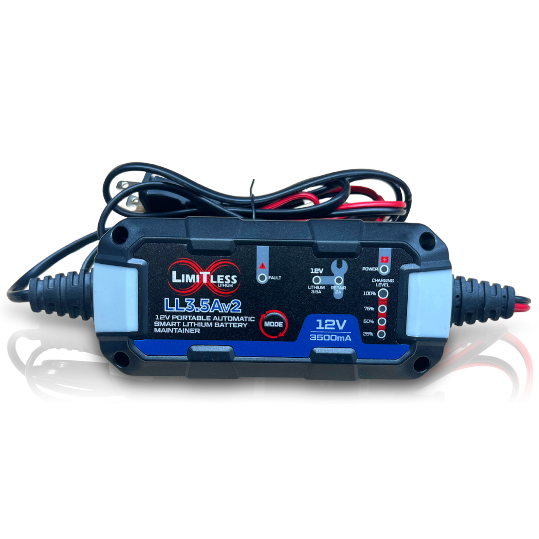 Limitless Lithium Shake Awake 6Ah 12V LiFePO4 Smart Motorcycle Battery (Case 30) + 3.5A Maintainer (7)