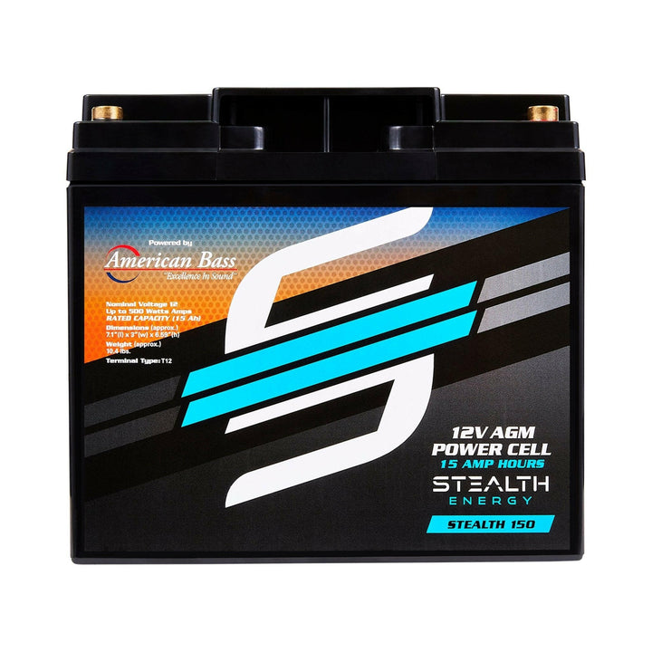 ST-150 American Bass Audio Stealth 150 15Ah AGM Battery Maintenance-Free, Sealed Power for Car Audio & More