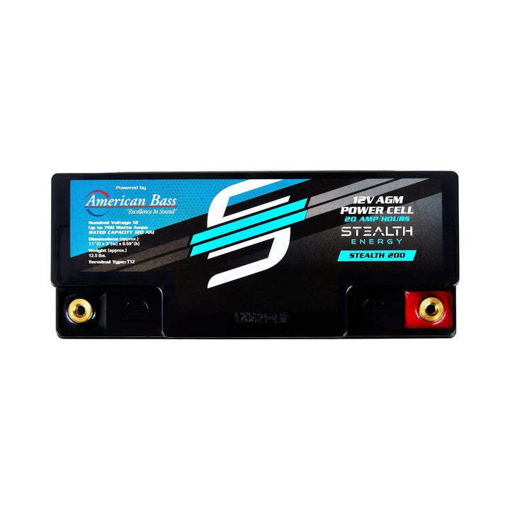 ST-200 American Bass Audio Stealth 200 20Ah AGM Battery Maintenance-Free, Sealed Power for Car Audio & More