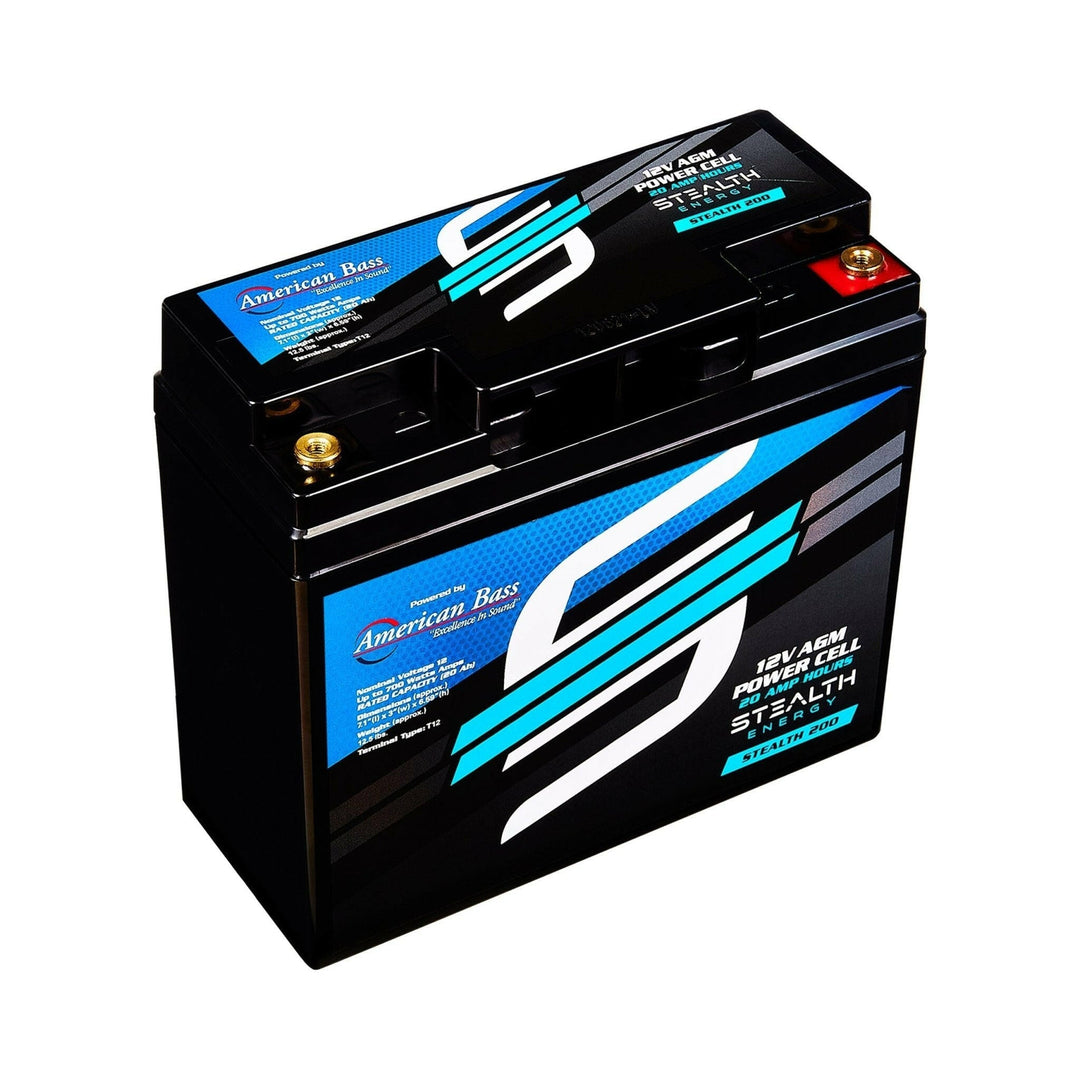 ST-200 American Bass Audio Stealth 200 20Ah AGM Battery Maintenance-Free, Sealed Power for Car Audio & More